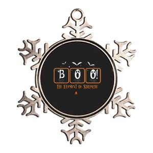 Cute Chemistry Boo The Element Of Surprise Chemist Halloween Metallic Star Ornament