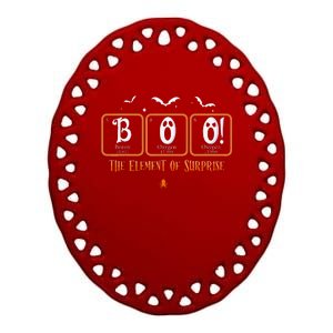 Cute Chemistry Boo The Element Of Surprise Chemist Halloween Ceramic Oval Ornament