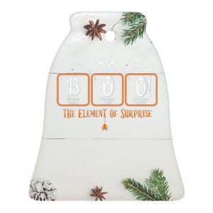 Cute Chemistry Boo The Element Of Surprise Chemist Halloween Ceramic Bell Ornament