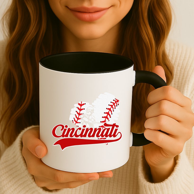Cincinnati Cities Baseball Heart Baseball Fans Mug
