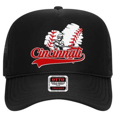 Cincinnati Cities Baseball Heart Baseball Fans Hat