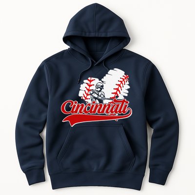 Cincinnati Cities Baseball Heart Baseball Fans Hoodie