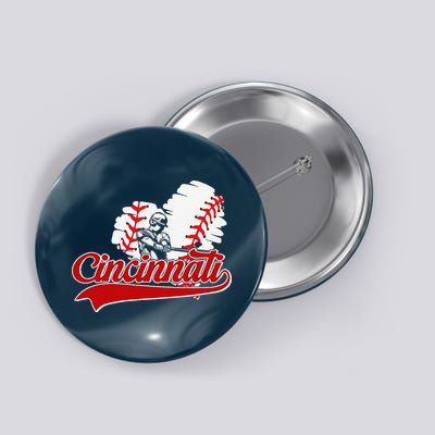 Cincinnati Cities Baseball Heart Baseball Fans Button