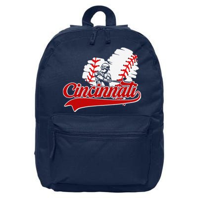 Cincinnati Cities Baseball Heart Baseball Fans 16 in Basic Backpack