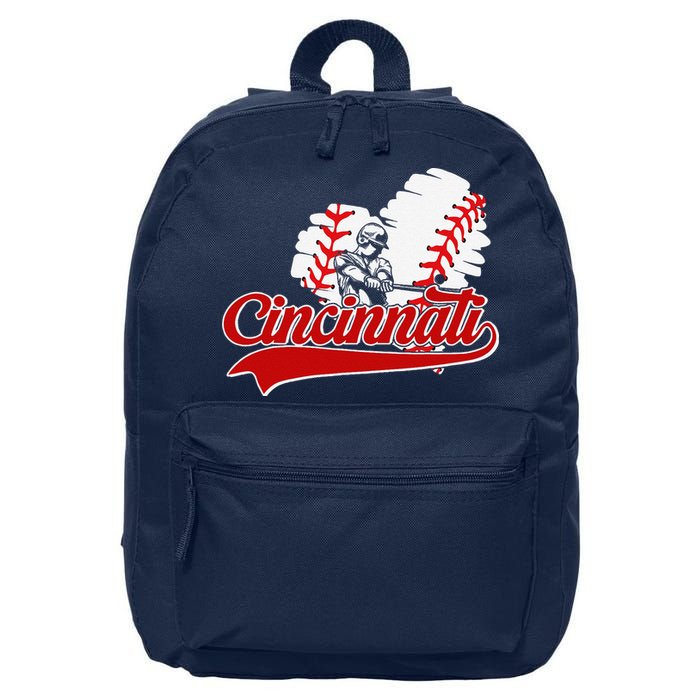 Cincinnati Cities Baseball Heart Baseball Fans 16 in Basic Backpack