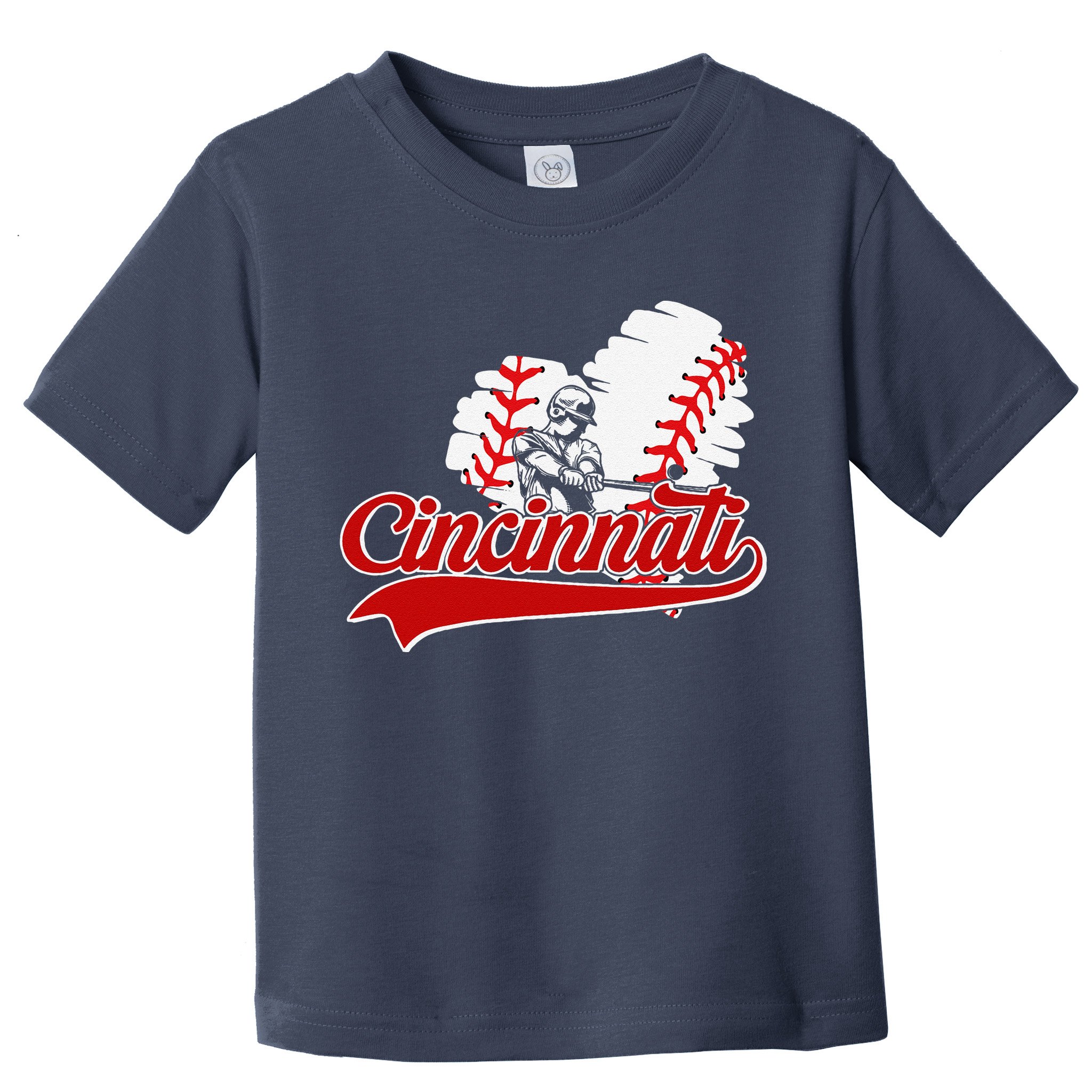 Cincinnati Cities Baseball Heart Baseball Fans Toddler T-Shirt