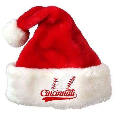 Cincinnati Cities Baseball Heart Baseball Fans Premium Christmas Santa Hat