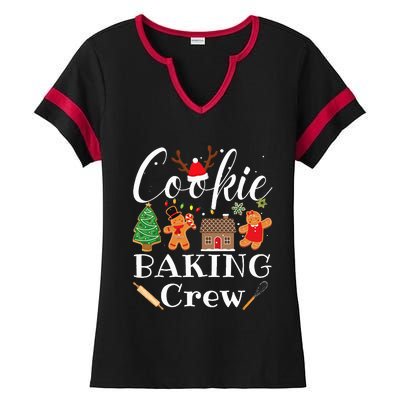 Christmas Cookie Baking Crew Family Baking Team Funny Cookie  Ladies Halftime Notch Neck Tee