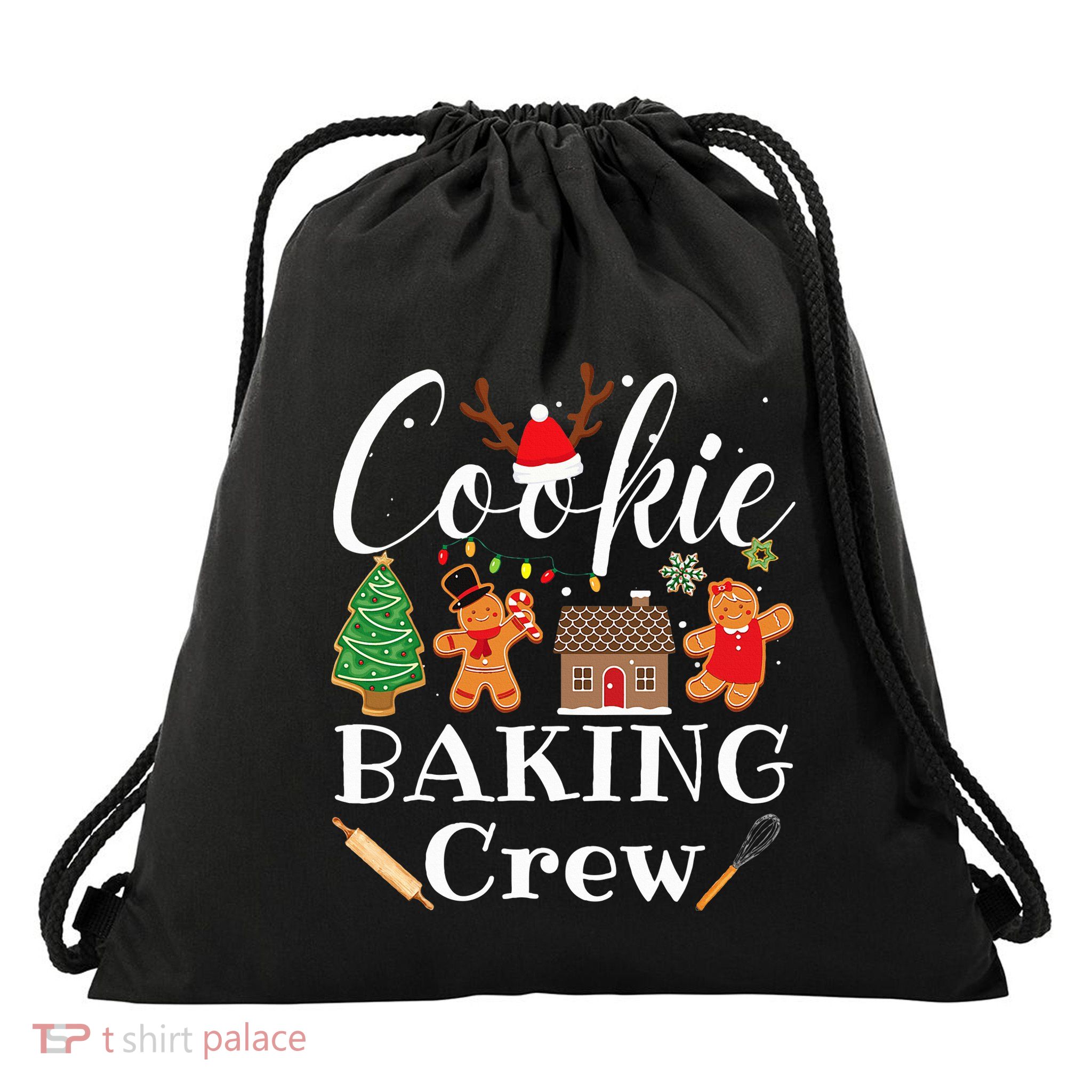 Christmas Cookie Baking Crew Family Baking Team Funny Cookie  Drawstring Bag