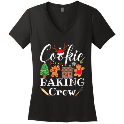 Christmas Cookie Baking Crew Family Baking Team Funny Cookie  Women's V-Neck T-Shirt