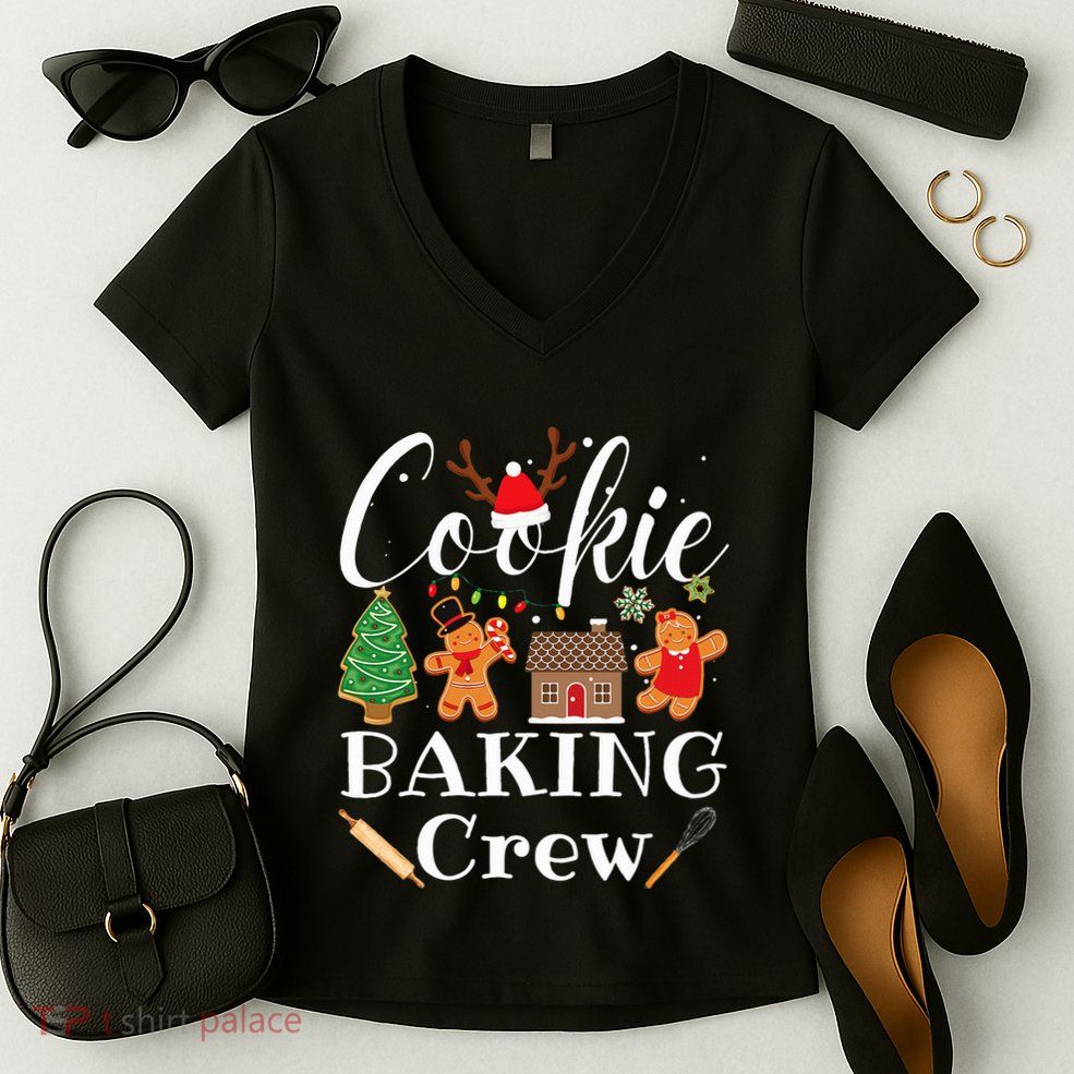 Christmas Cookie Baking Crew Family Baking Team Funny Cookie  Women's V-Neck T-Shirt