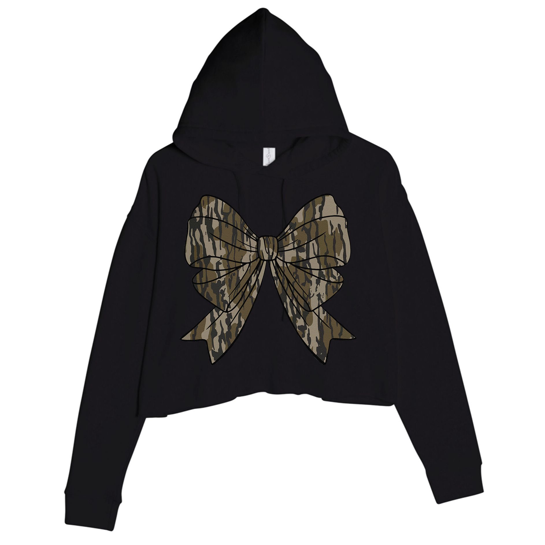 Camo Coquette Bow Duck Hunt Duck Hunting Women Gift Crop Fleece Hoodie