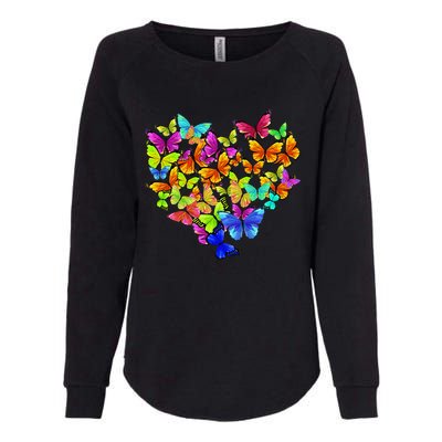 Colorful Cute Butterfly Heart Butterflies Womens California Wash Sweatshirt