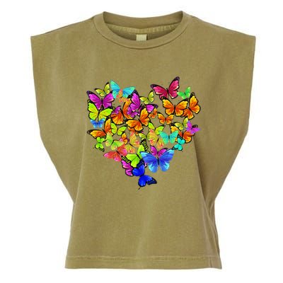 Colorful Cute Butterfly Heart Butterflies Garment-Dyed Women's Muscle Tee