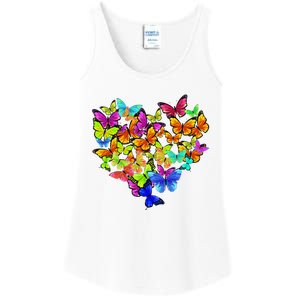 Colorful Cute Butterfly Heart Butterflies Ladies Essential Tank