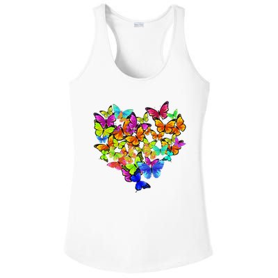 Colorful Cute Butterfly Heart Butterflies Ladies PosiCharge Competitor Racerback Tank