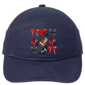 Cheer Coquette Bow American Football Autumn Thanksgiving Gift 7-Panel Snapback Hat