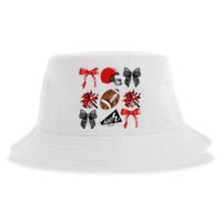 Cheer Coquette Bow American Football Autumn Thanksgiving Gift Sustainable Bucket Hat