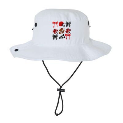 Cheer Coquette Bow American Football Autumn Thanksgiving Gift Bucket Hat