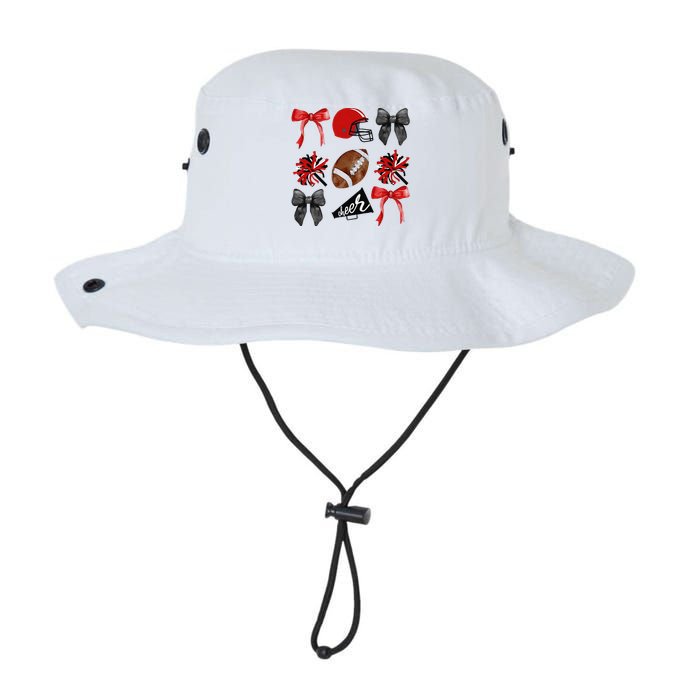 Cheer Coquette Bow American Football Autumn Thanksgiving Gift Legacy Cool Fit Booney Bucket Hat