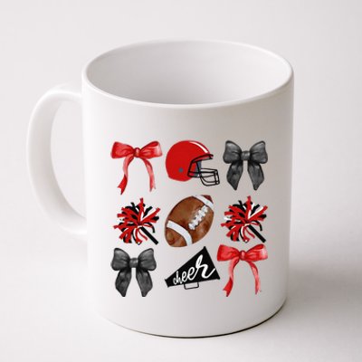 Cheer Coquette Bow American Football Autumn Thanksgiving Gift Coffee Mug