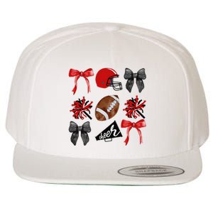 Cheer Coquette Bow American Football Autumn Thanksgiving Gift Wool Snapback Cap