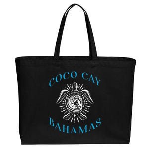 Coco Cay Bahamas Sea Turtle Surfing Vacation Souvenir Cotton Canvas Jumbo Tote