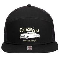 Custom Cars Built Not Bought Merc 7 Panel Mesh Trucker Snapback Hat