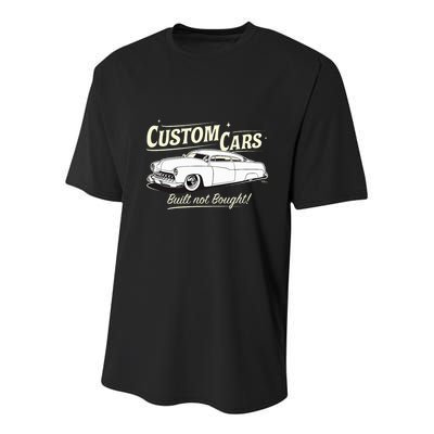 Custom Cars Built Not Bought Merc Youth Performance Sprint T-Shirt