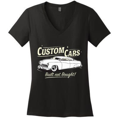 Custom Cars Built Not Bought Merc Women's V-Neck T-Shirt