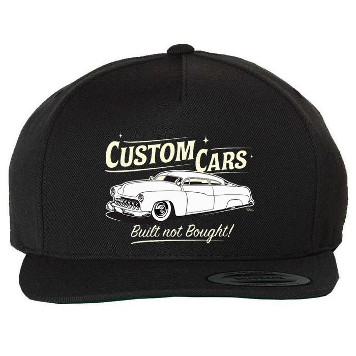 Custom Cars Built Not Bought Merc Wool Snapback Cap