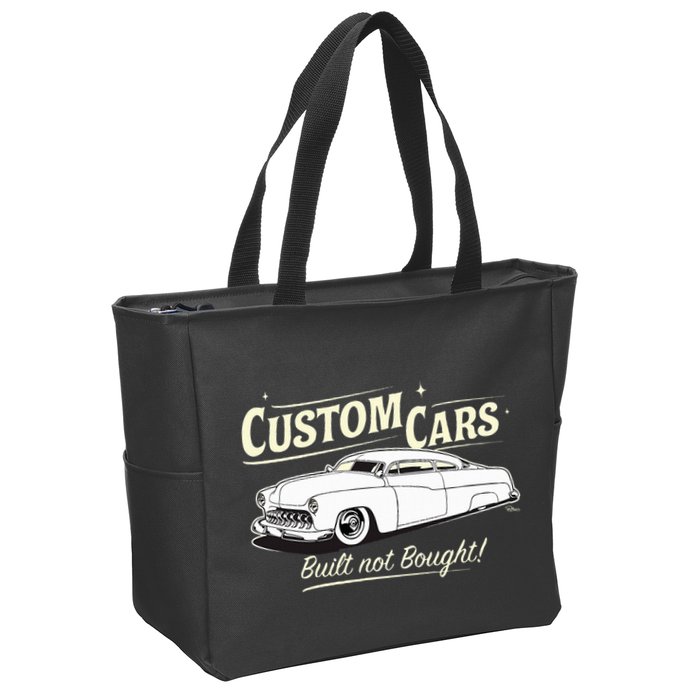 Custom Cars Built Not Bought Merc Zip Tote Bag