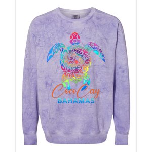 Coco Cay Bahamas Sea Turtle Family Vacation Summer Colorblast Crewneck Sweatshirt