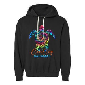 Coco Cay Bahamas Sea Turtle Family Vacation Summer Garment-Dyed Fleece Hoodie