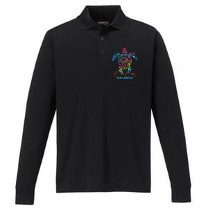 Coco Cay Bahamas Sea Turtle Family Vacation Summer Performance Long Sleeve Polo