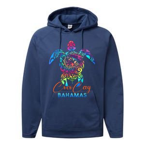 Coco Cay Bahamas Sea Turtle Family Vacation Summer Performance Fleece Hoodie