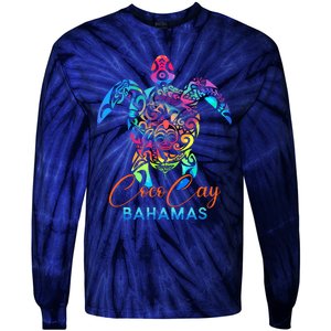 Coco Cay Bahamas Sea Turtle Family Vacation Summer Tie-Dye Long Sleeve Shirt