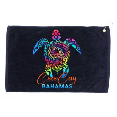 Coco Cay Bahamas Sea Turtle Family Vacation Summer Grommeted Golf Towel