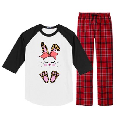 Cute Cheetah Bunny Raglan Sleeve Pajama Set