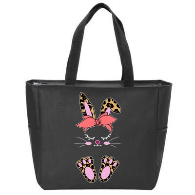Cute Cheetah Bunny Zip Tote Bag