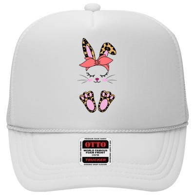 Cute Cheetah Bunny High Crown Mesh Back Trucker Hat