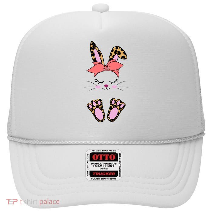 Cute Cheetah Bunny High Crown Mesh Back Trucker Hat