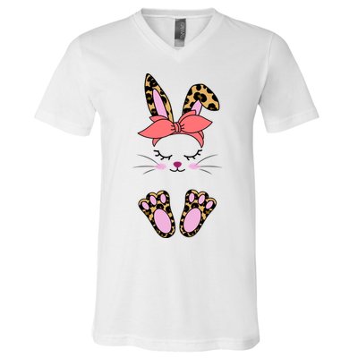 Cute Cheetah Bunny V-Neck T-Shirt