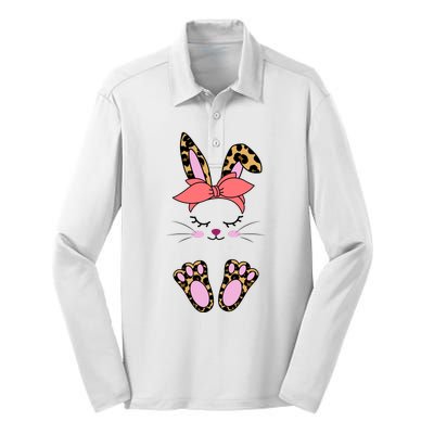 Cute Cheetah Bunny Silk Touch Performance Long Sleeve Polo