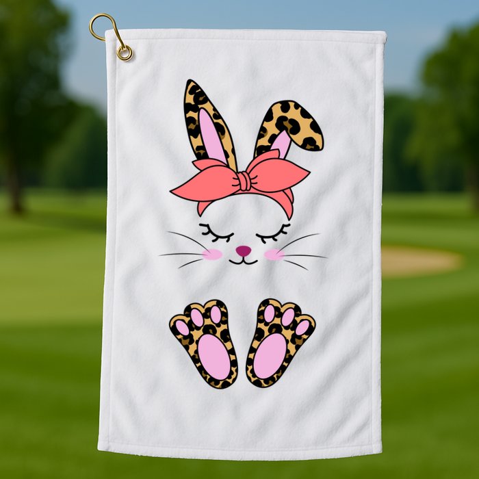 Cute Cheetah Bunny Golf Towel