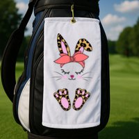 Cute Cheetah Bunny Golf Towel