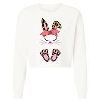Cute Cheetah Bunny Cropped Pullover Crew