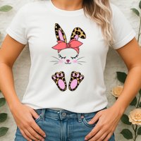 Cute Cheetah Bunny Womens T-Shirt