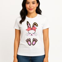 Cute Cheetah Bunny Womens T-Shirt