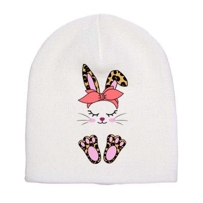 Cute Cheetah Bunny Short Acrylic Beanie